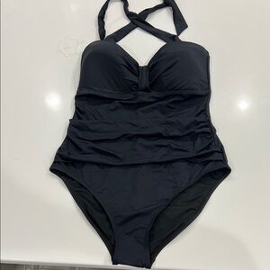 Tahari Black One-Piece Swimsuit